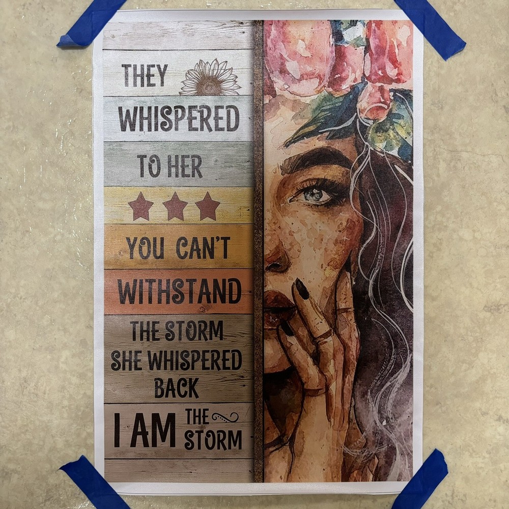 I Am The Storm ✅ Quote Girl Positive Inspirational Poster Canvas Wall Art 12x18”