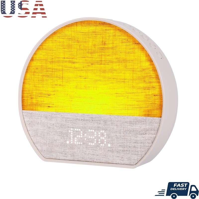 Sunrise Alarm Clock with White Noise Bluetooth Speaker Dimmable LED Display and 4 Soothing Sounds