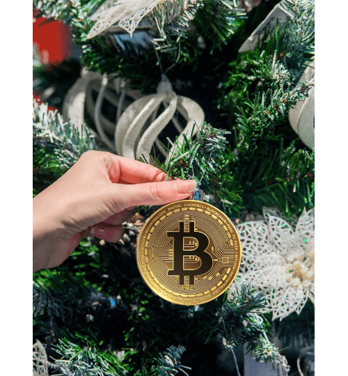 Cryptocurrency Christmas Ornament, Bitcoin Replica Christmas Tree Decoration-image
