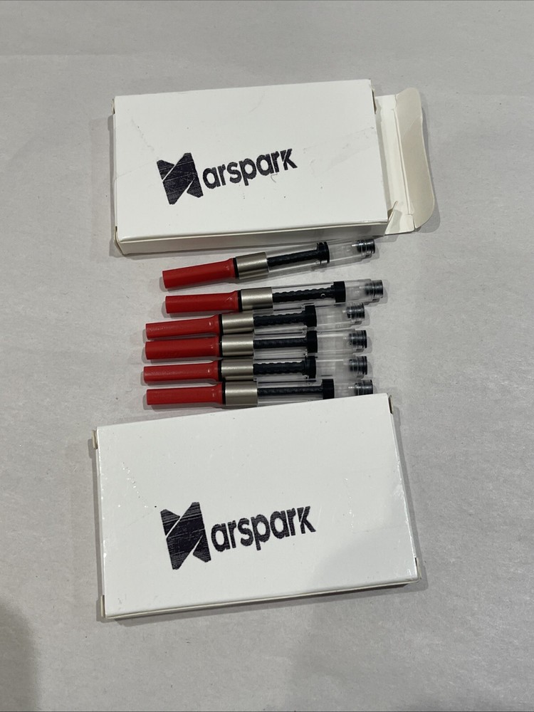 12 PCS Fountain Pen Ink Cartridge Converter Refillable Standard Ink Plunger Red