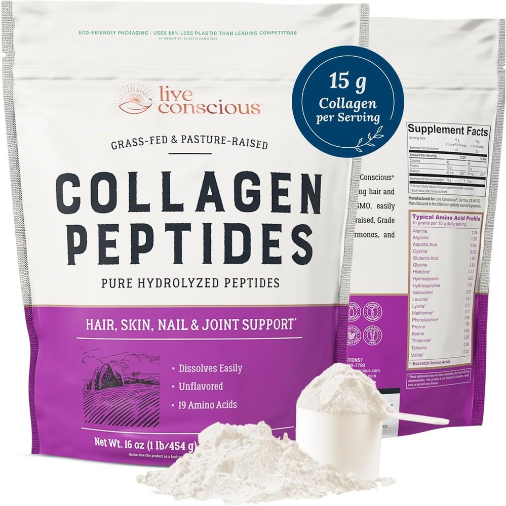Collagen Peptides Powder  Naturally-Sourced Hydrolyzed Collagen Powder Hair Skin