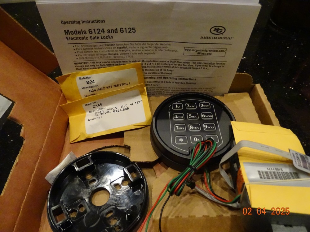 Sargent & Greenleaf Electronic 6124 Motorized Lock with Keypad - Brand New