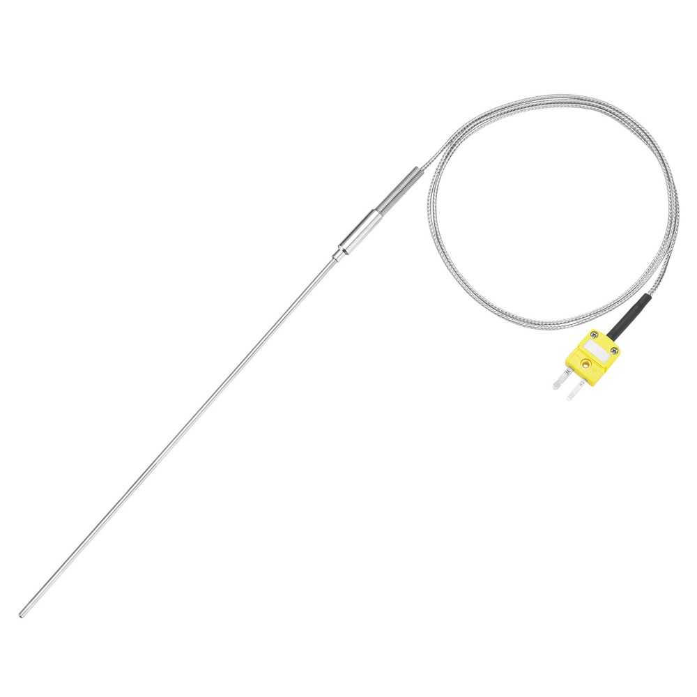 K Type Thermocouple with Plug,Temperature Sensor -50 to 1100°C 1.6x300mm 3.3ft