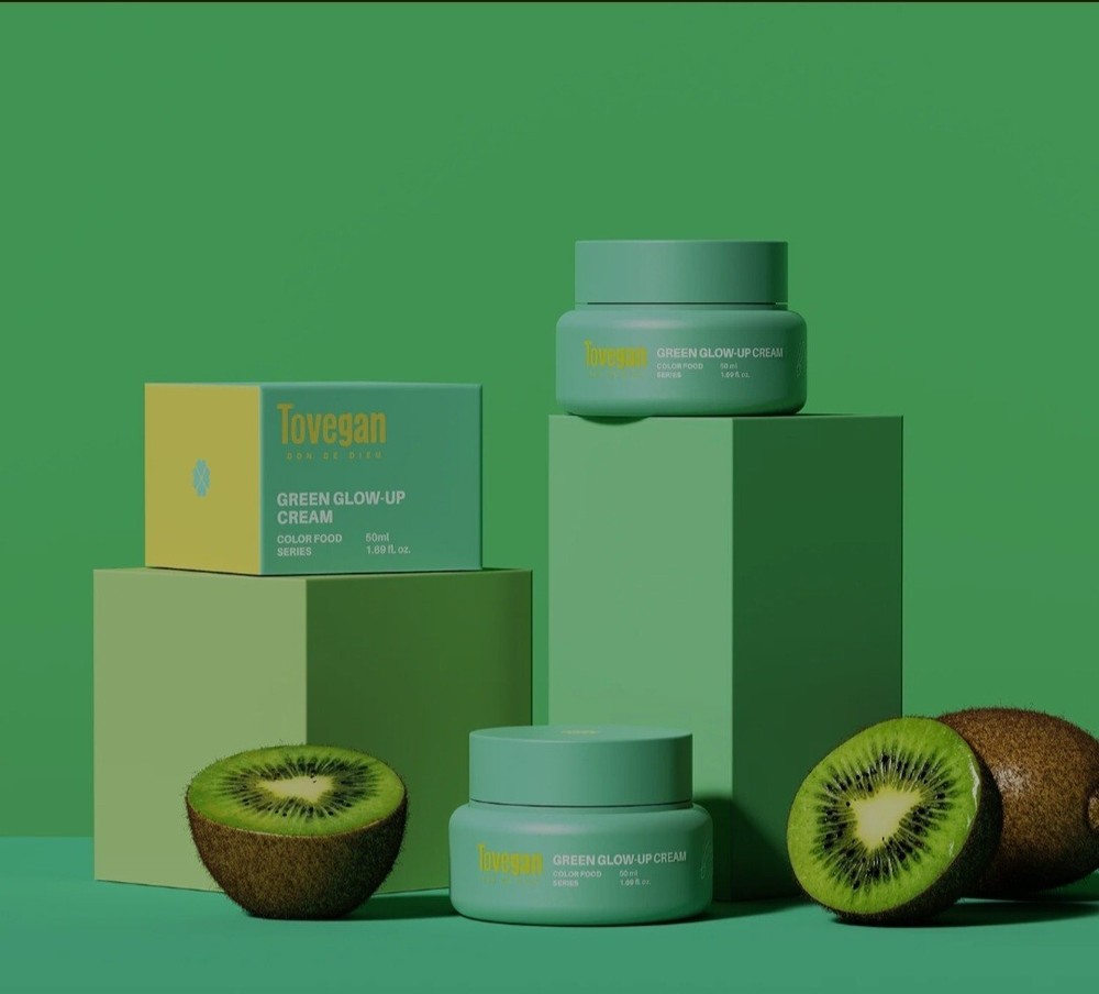 Tovegan Green Glow-Up Cream 50ml / 1.69 fl oz NEW SHRINK WRAPPED CONTAINER