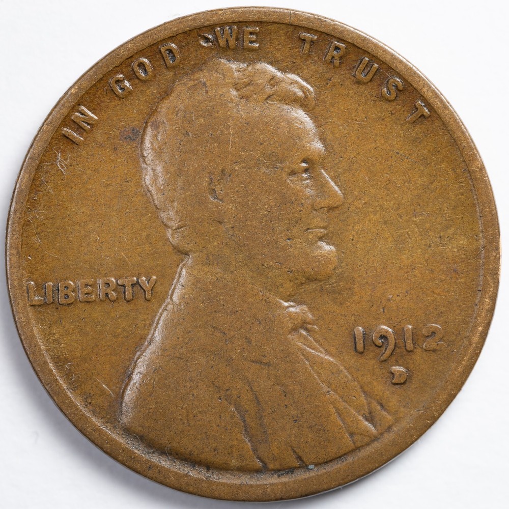 1912-D Very Good (VG) Lincoln Wheat Penny Cent Denver Mint