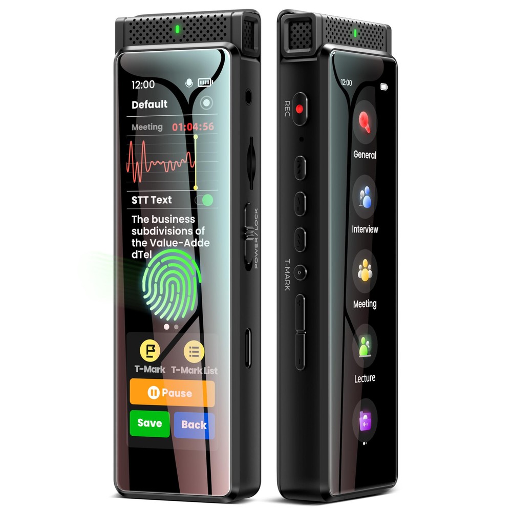 72GB Digital Voice Recorder with Playback, R1 Full Touchscreen Voice Recorder...