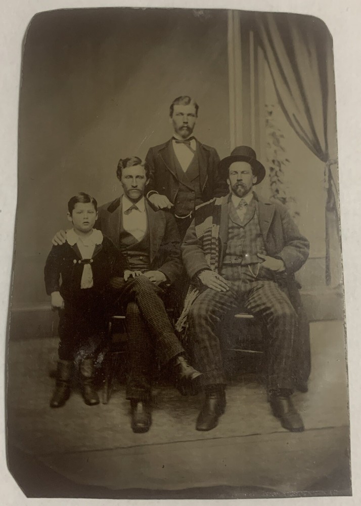 Tintype Family Portrait Of Men 1800’s
