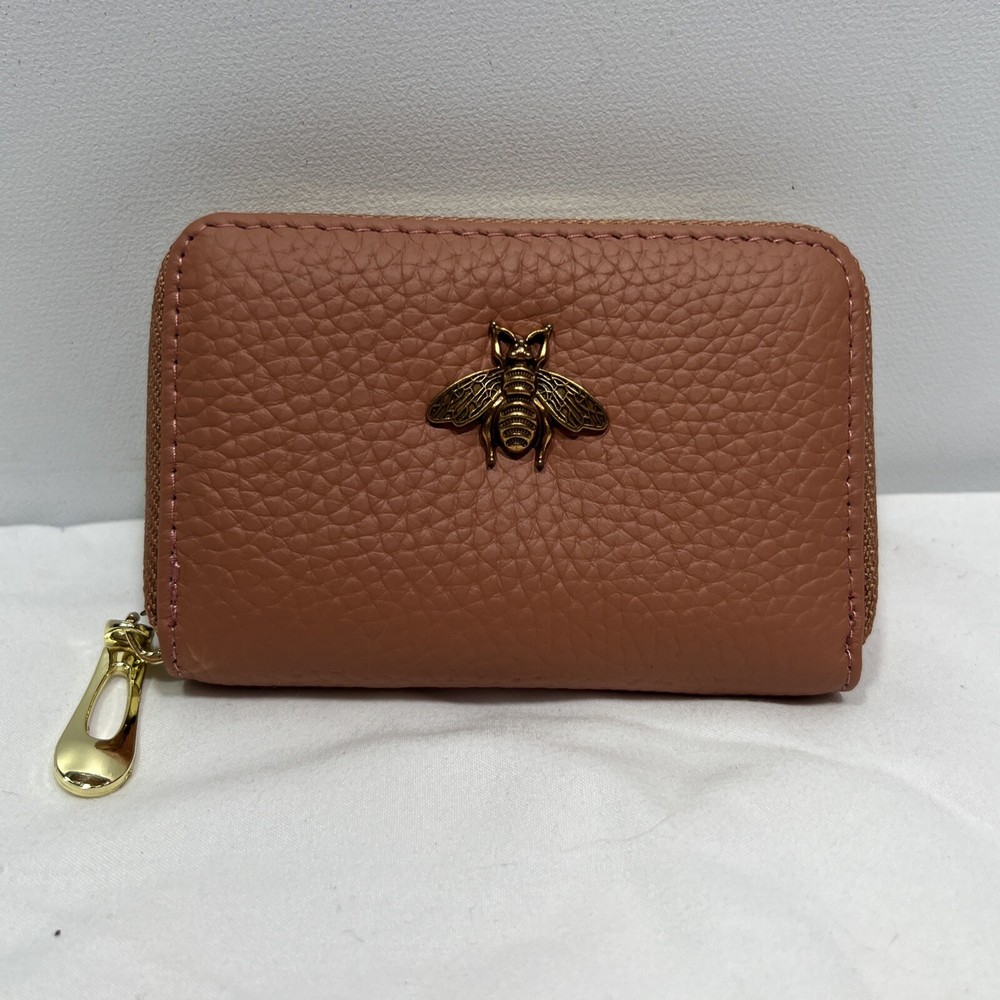 Slim RFID Blocking Leather Credit Card Holder for Women - Dusty Rose by Imeetu-image