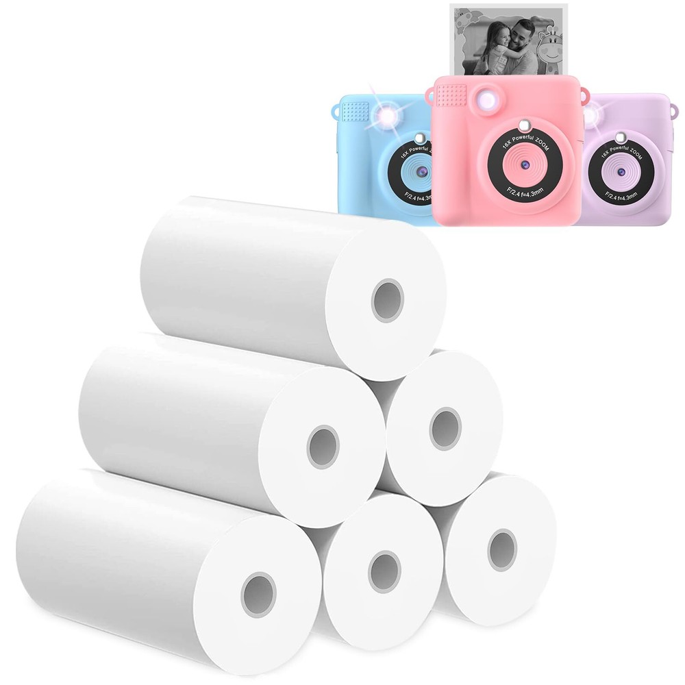 Printer Paper,6 Rolls for Kids Instant Print Camera,HD Printing Thermal Print...