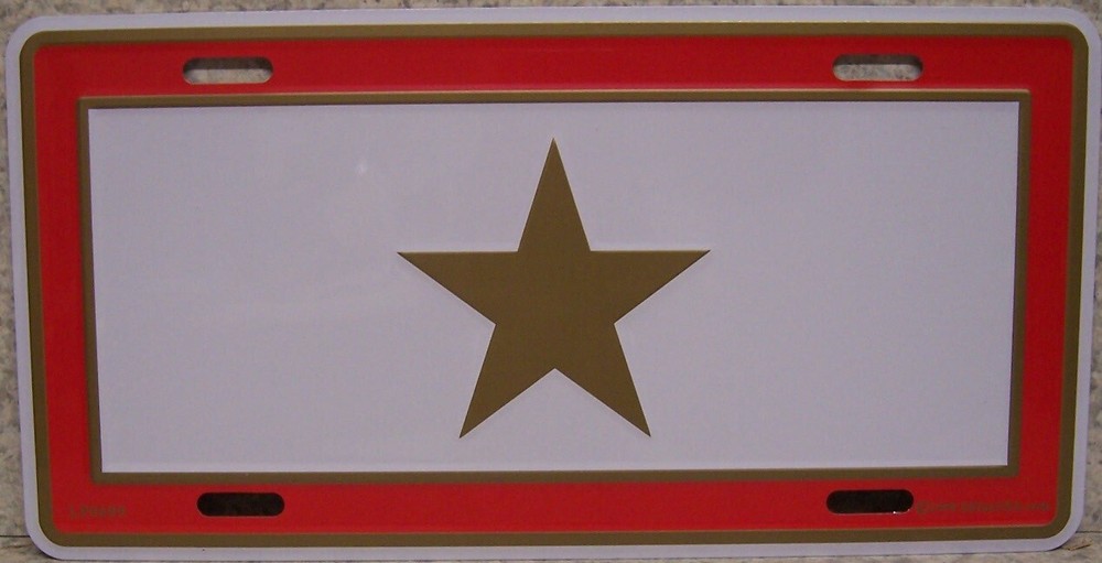 Aluminum Military License Plate Gold Star Mother NEW raised edge