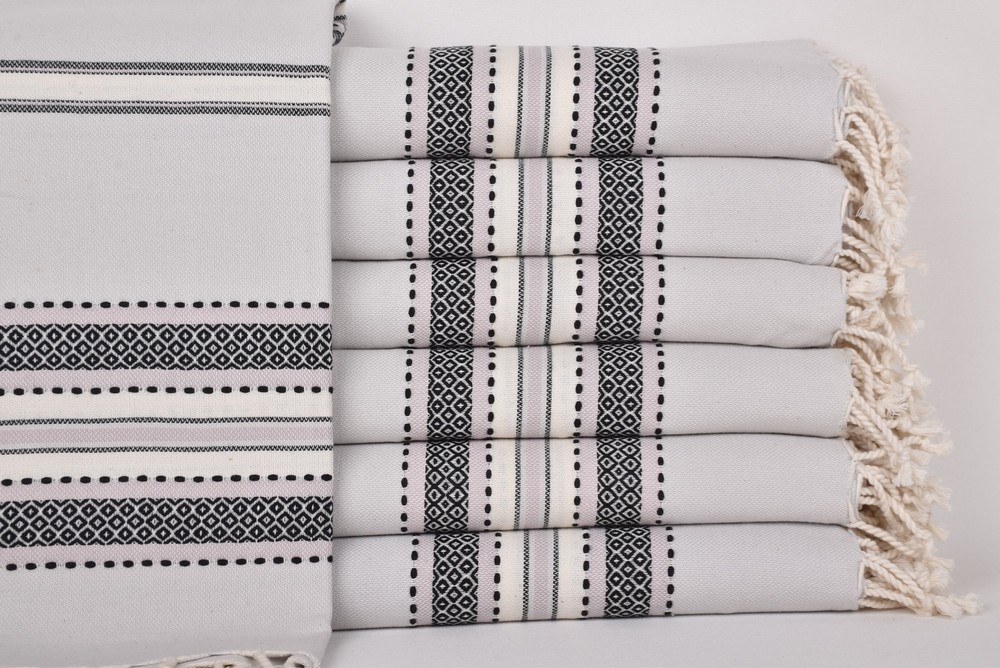 Light Gray Striped Bath Towel 40x71 Inches Soft Absorbent