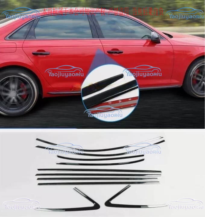 Cover trim For 2015-2020 Audi A3 S3 Sedan Stainless Black Car Window Trim Strip