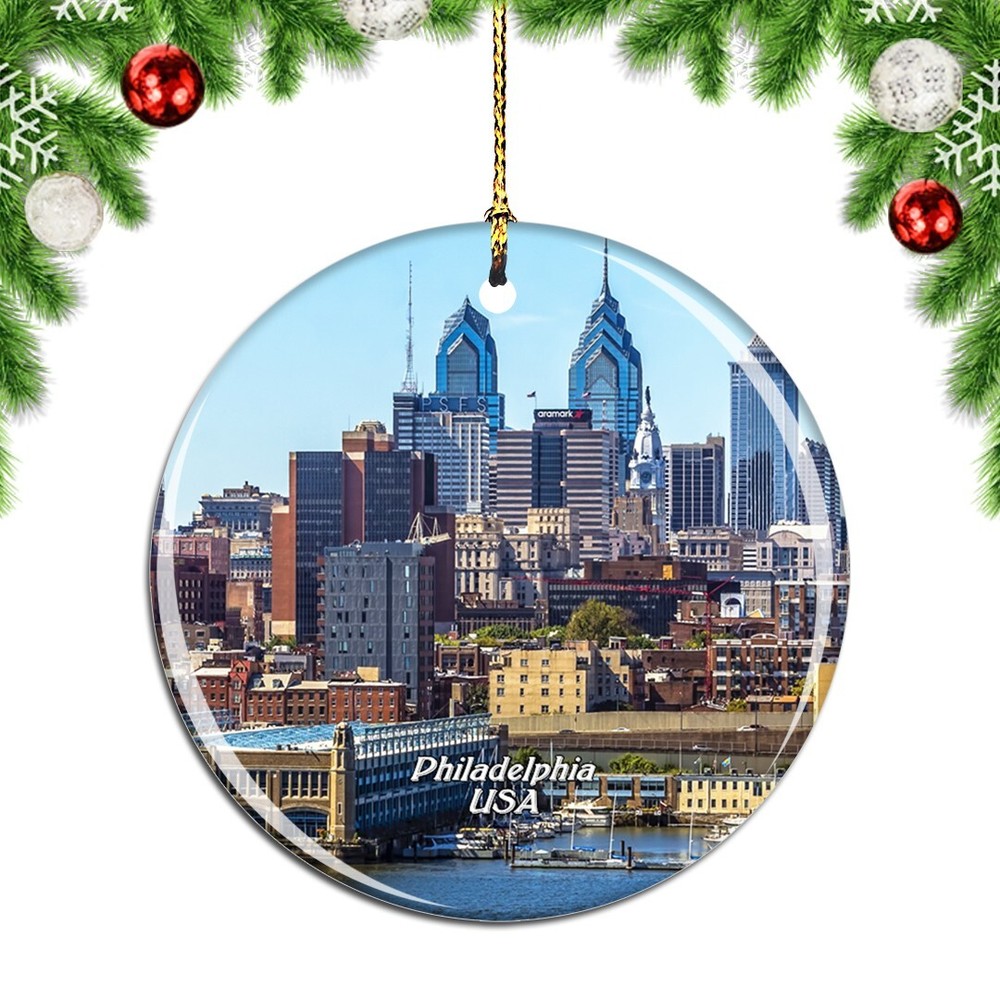 USA America Philadelphia Christmas ornament city travel souvenir
