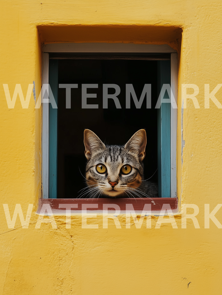 Cute Cat Digital Art Wallpaper for Desktop Background-image