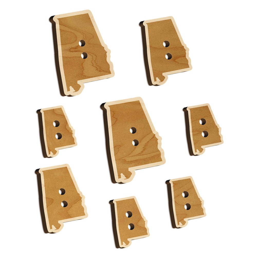 Alabama State Silhouette Wood Buttons for Sewing Knitting Crochet DIY Craft