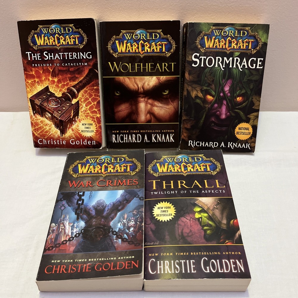 World of Warcraft Paperback Book Lot x5 – Golden & Knaak – Fantasy RPG Blizzard