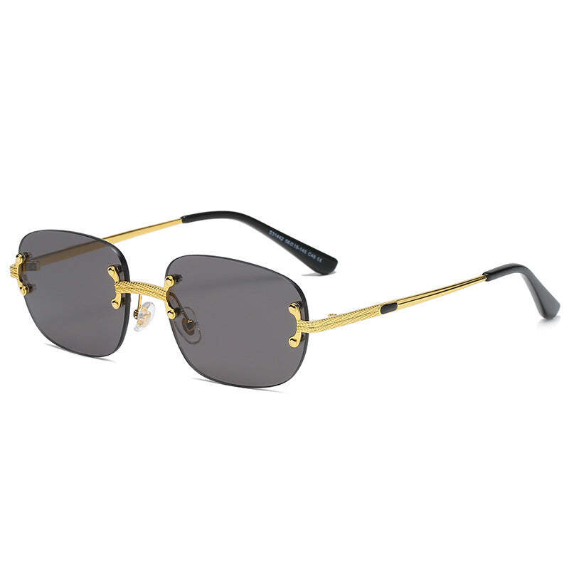 Metal Frameless Square Color Film Sunglasses