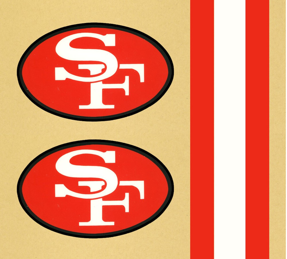 NOS FS Early 1980s Style San Francisco 49ers Football Helmet Decals - 20 mil 3M