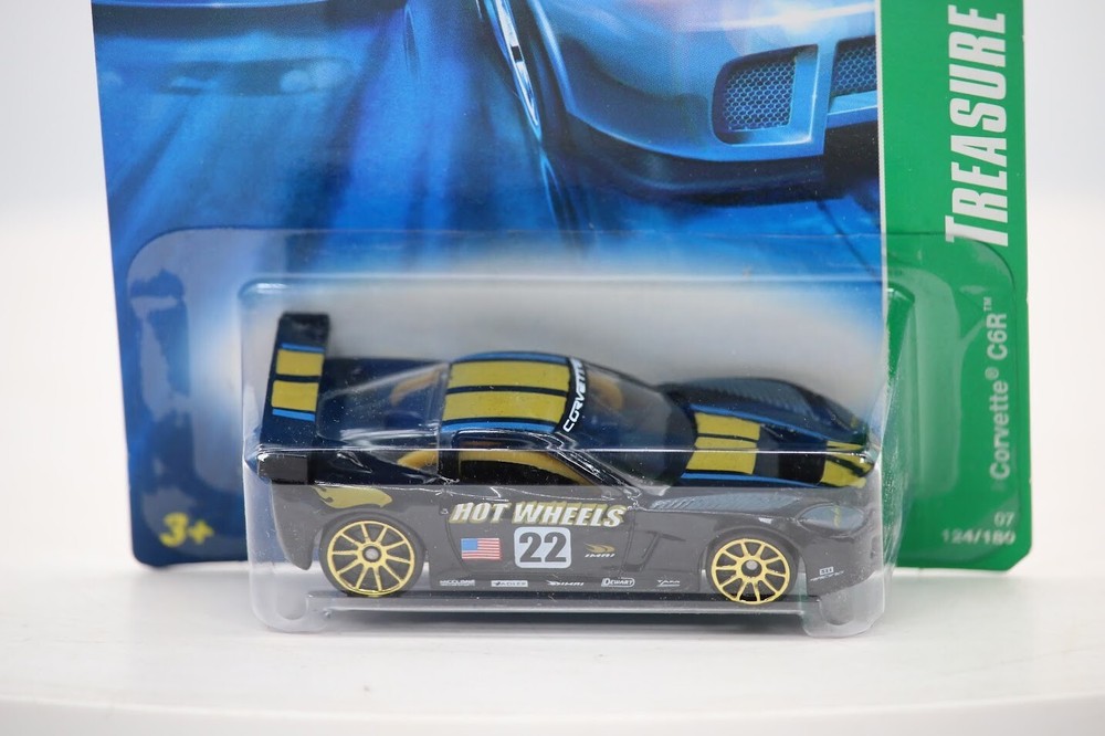 Hot Wheels Treasure Hunts 4/12 CORVETTE C6R Black w/Gold 10 Spoke #124