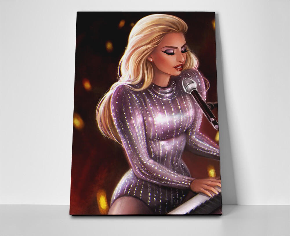 Lady Gaga Piano Poster or Canvas