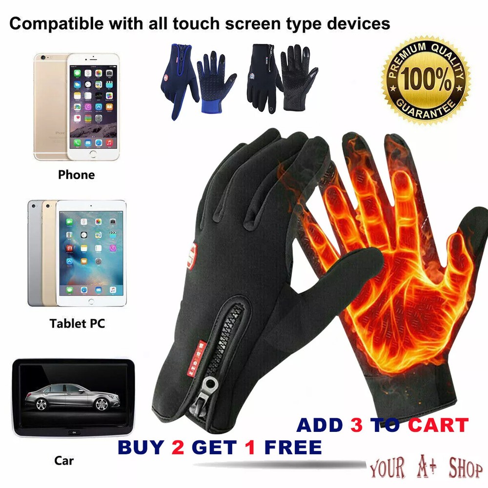 Thermal Windproof Waterproof Winter Gloves Touch Screen Warm Mittens Men Women