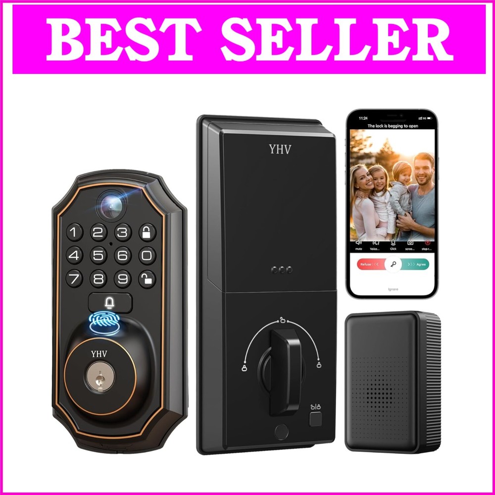 Smart Biometric Fingerprint Door Lock with Mobile App Control - Keyless Entry-image