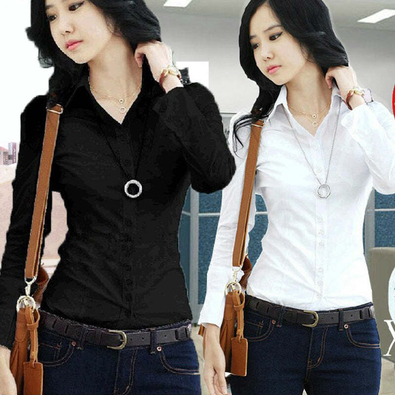 Korean Slim Fit Professional Blouse Office Formal Top Women