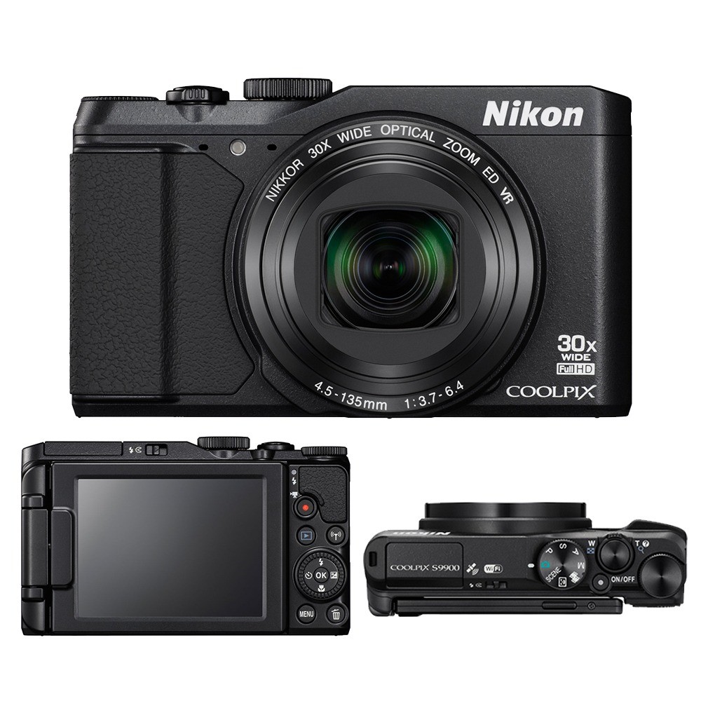 Nikon COOLPIX S9900 Digital Camera 30x Optical Zoom, integrated Wi-Fi Black