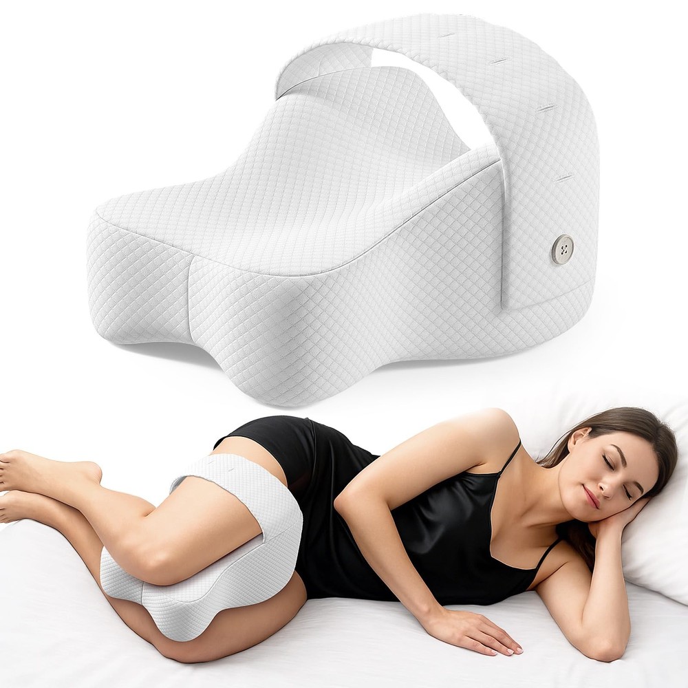 Memory Foam Knee Pillow for Side Sleepers - Comfortable Leg Support