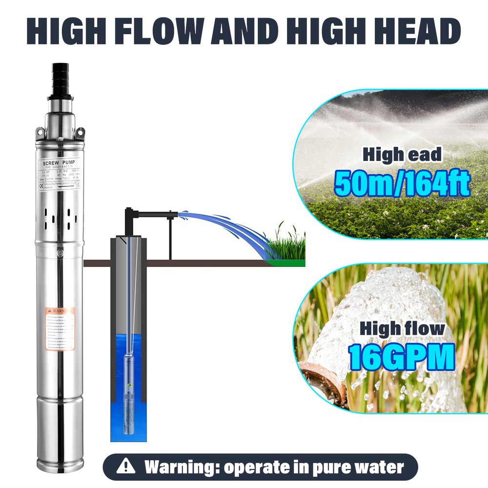 Deep Well Pump Submersible Pump 1HP 3.5