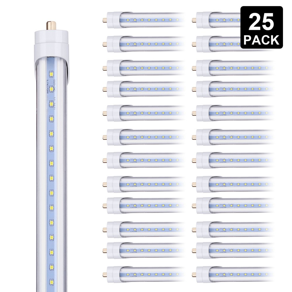 25-Pack 8FT T8 T12 Single Pin 45W LED Tube Lights for Shops