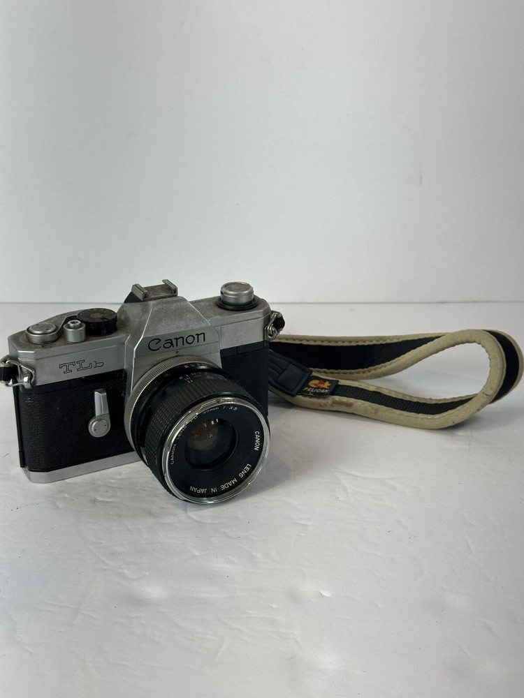 (Vintage) Canon TLb Compact SLR Film Camera Silver Black with 35mm 1:3.5 Lens