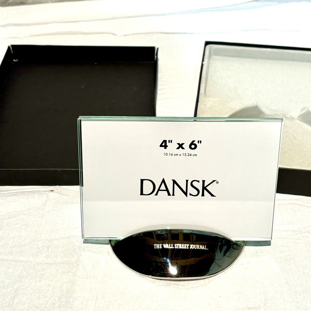 Vintage Retro WSJ Picture Frame 4x6 Dansk Otero Chrome Brass Wall Art