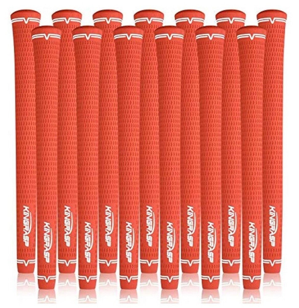 KINGRASP - SET of 13 GOLF GRIPS STANDARD RUBBER KIT Orange - 10 1/2” - New