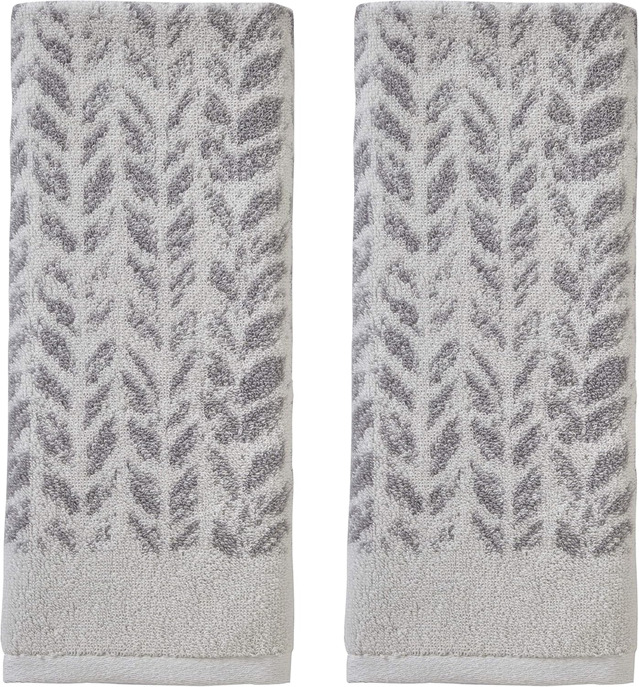 Distressed Gray 100% Turkish Cotton Hand Towel Set 16x26 Inches 2-Pack