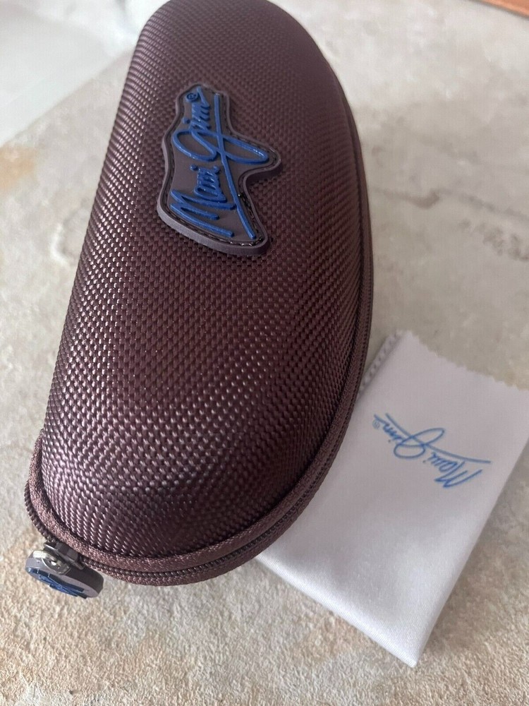 Maui Jim Brown Zippered Sunglasses Case w/ Clip w/ Cleaning Cloth