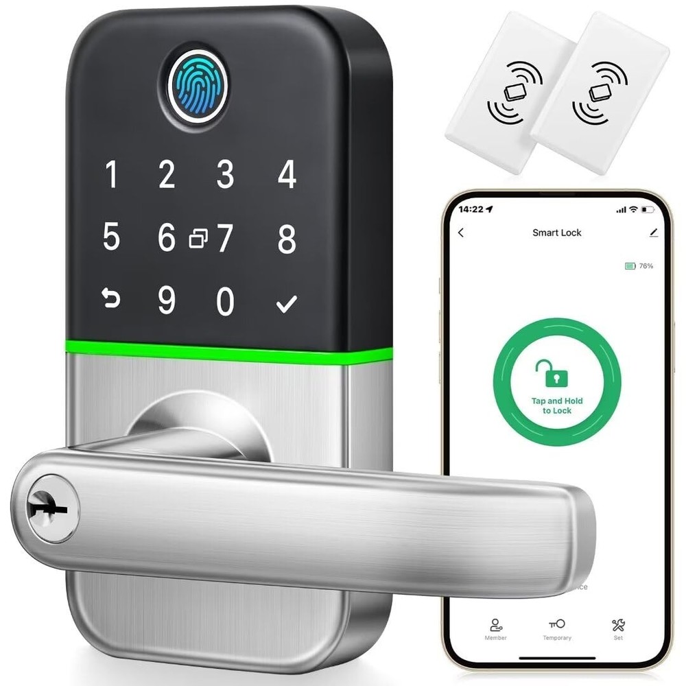Smart Keyless Entry Door Lock with Keypad & Handle – Modern Home Security