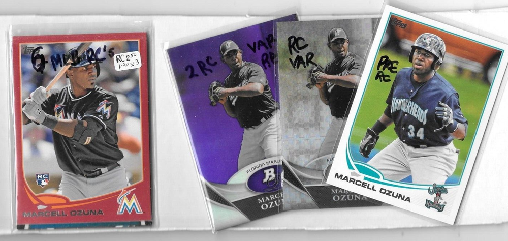 MARCELL OZUNA PREMIUM  LOT: 10 RC's+ 28 MINT ALL DIFFERENT CARDS MARLINS ONLY