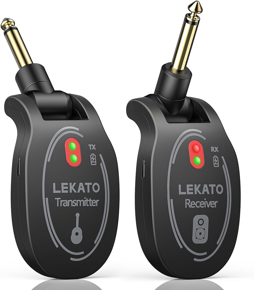 Wireless Guitar System Rechargeable UHF Wireless Transmitter Receiver 4 Channel