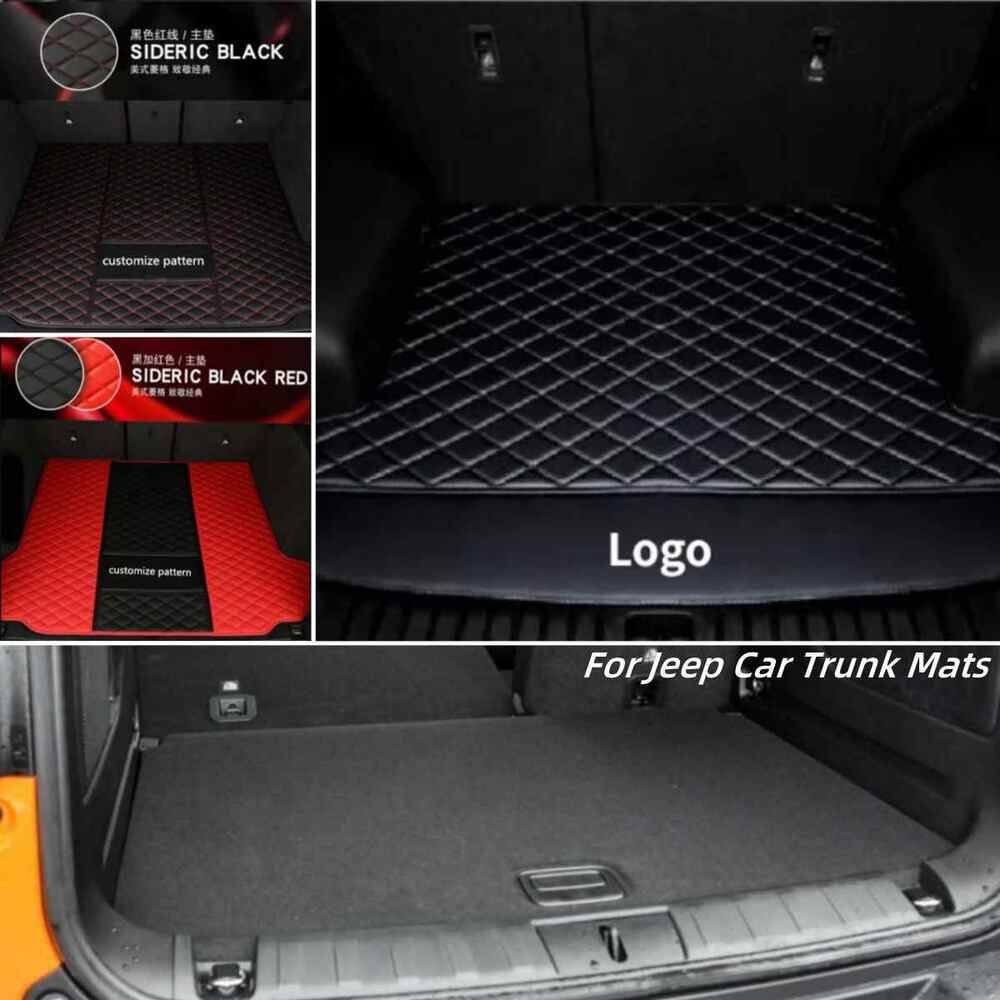 For Jeep Car Trunk Mats Pu Leather Mats Waterproof Custom Rear Carpets Auto
