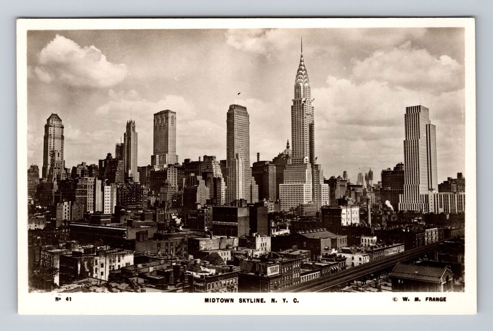New York City NY, RPPC, Midtown Skyline, Souvenir, Vintage Postcard