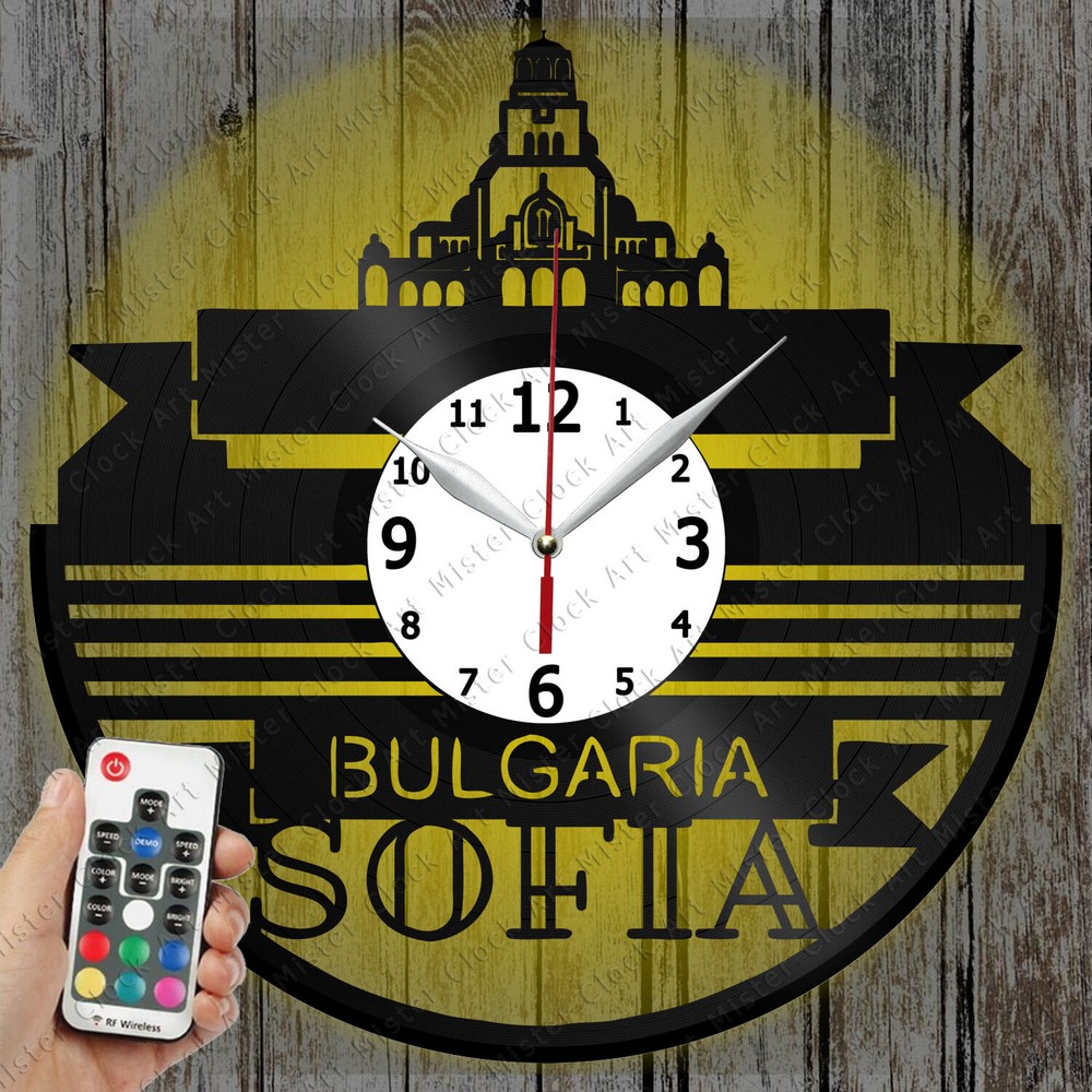LED Wall Clock Sofia with Record Design - Unique Home Decor Gift 5847