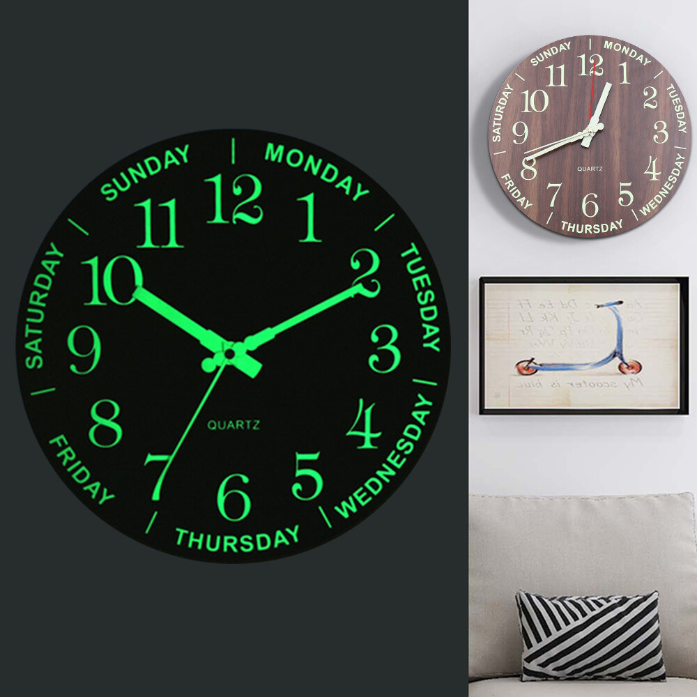 Large Luminous 3D Wall Clock New Glow In The Dark Quartz Home Decor Night Clock
