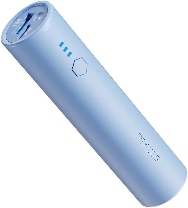 S03 Portable Charger, Small Power Bank External Battery Pack, 5000mAh, Blue