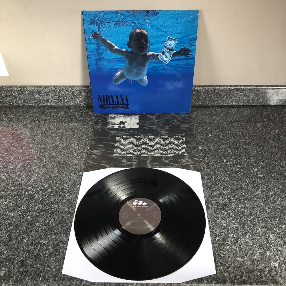 LP VINYL NIRVANA ALBUM NEVERMIND EUROPE 1ST PRESS 1991  MISPRINT INNER EX/EX