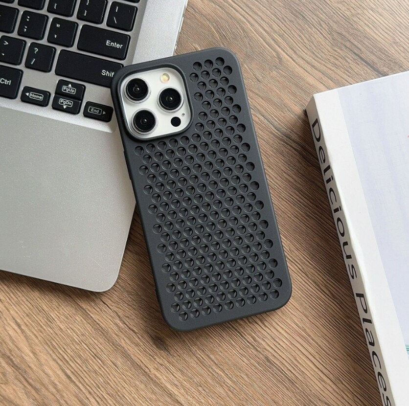 Honeycomb mesh silicone soft For iPhone 16 15 Pro breathable cooling phone case