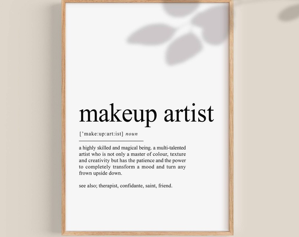 Makup Artist Definition Beautician Gift Dictionary Art Beauty Salon Wall Decor