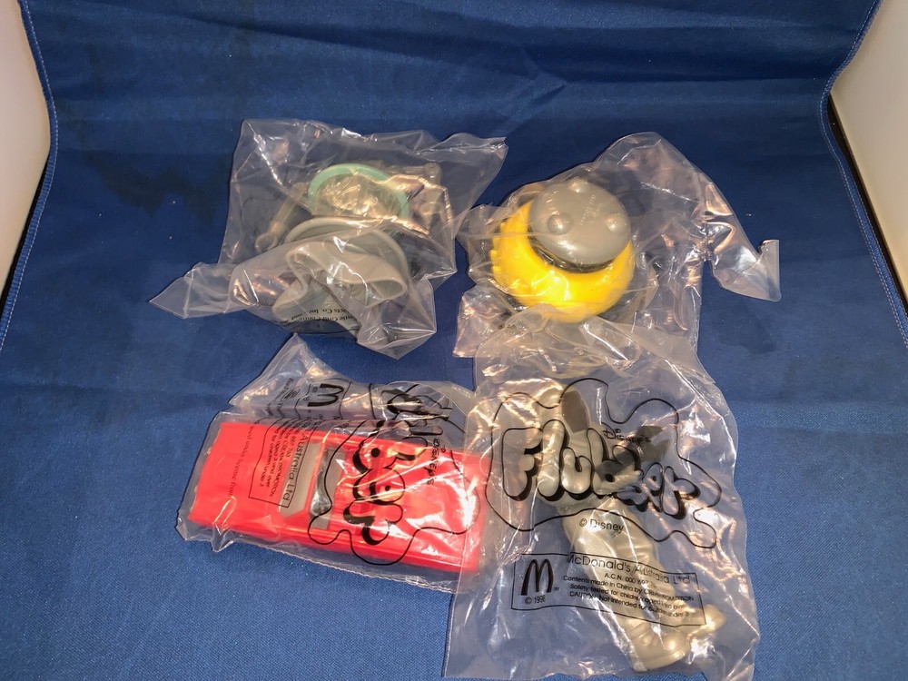 McDonald's Australia Fast Food Toy Set 1999 FLUBBER Complete Set of 4 Sealed