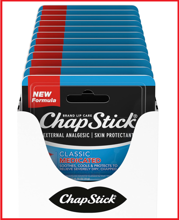 ChapStick Classic Medicated Lip Balm Tubes for Chapped Lips and Skin Protection