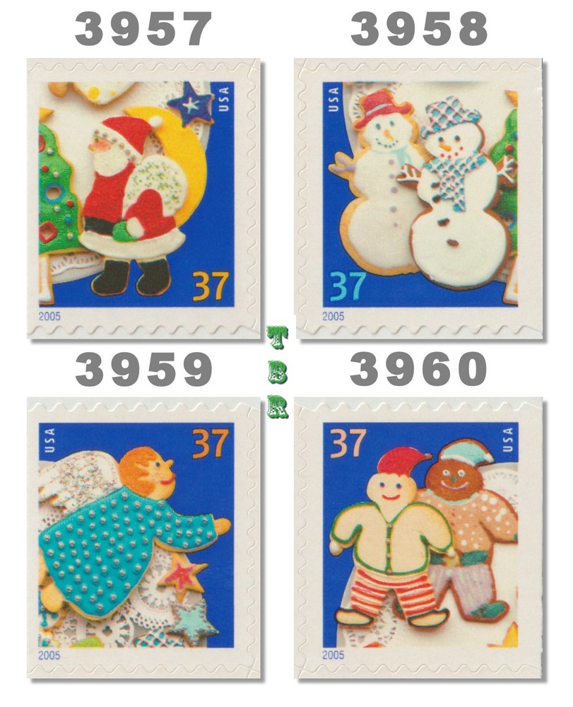 3957-60 3958 3959 3960 Holiday Cookies Vending Singles BK299 Mint Never Hinged-image